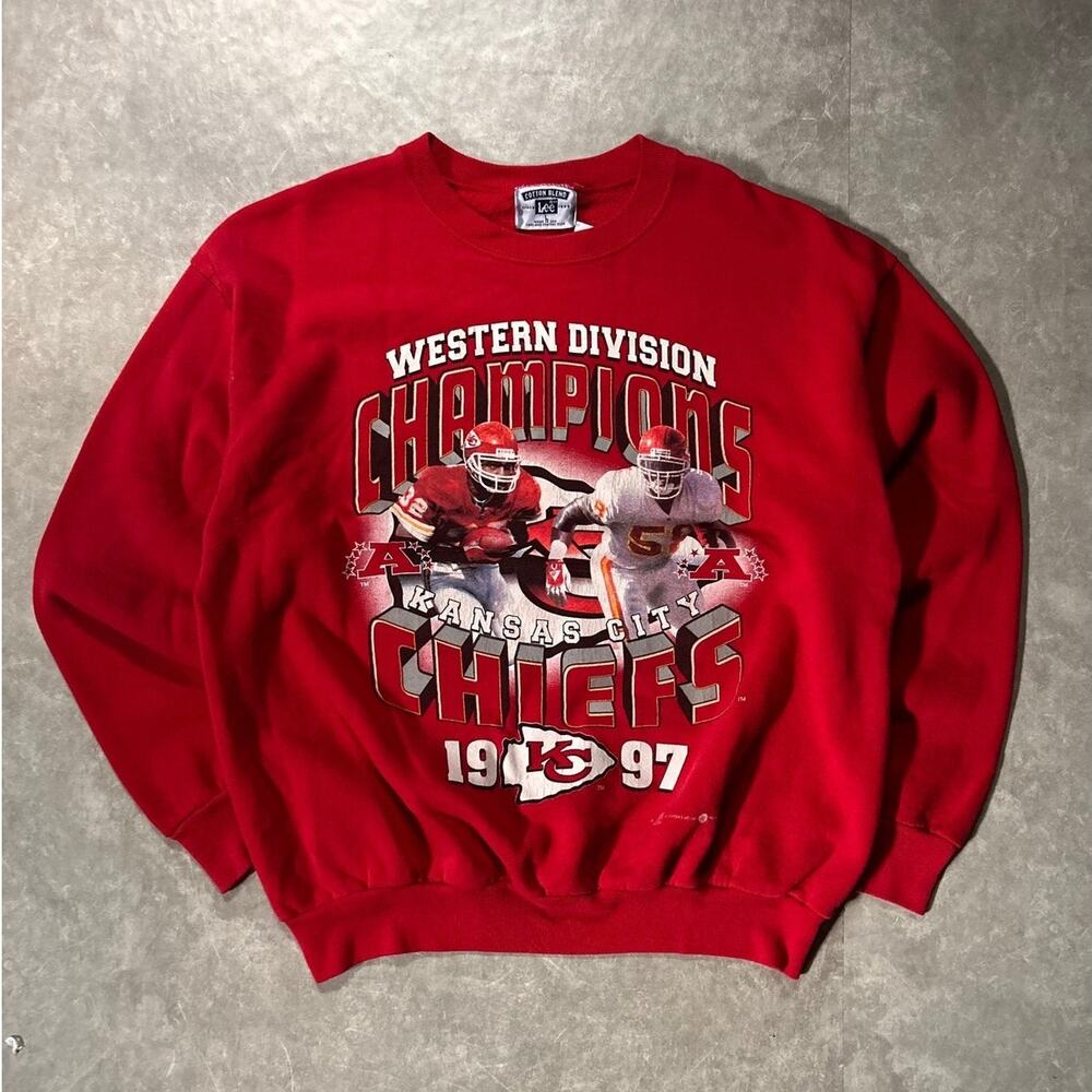 1997 Vintage Marcus Allen Derrick Thomas Kansas City Chiefs Crewneck -L